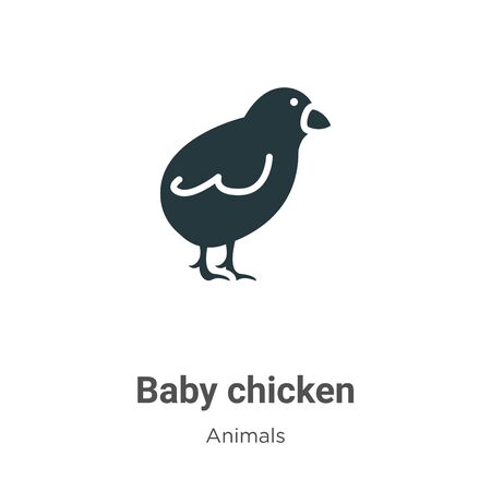 Baby chicken vector icon on white background. Flat vector baby chicken icon symbol sign from modern animals collection for mobile concept and web apps design.のイラスト素材