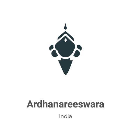 Ardhanareeswara vector icon on white background. Flat vector ardhanareeswara icon symbol sign from modern india collection for mobile concept and web apps design.のイラスト素材