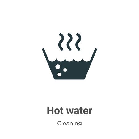 Hot water vector icon on white background. Flat vector hot water icon symbol sign from modern cleaning collection for mobile concept and web apps design.のイラスト素材