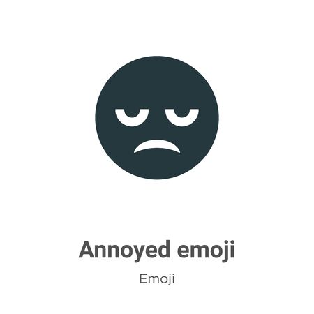 Annoyed emoji vector icon on white background. Flat vector annoyed emoji icon symbol sign from modern emoji collection for mobile concept and web apps design.のイラスト素材