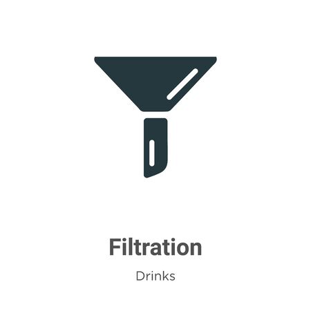 Filtration vector icon on white background. Flat vector filtration icon symbol sign from modern drinks collection for mobile concept and web apps design.のイラスト素材