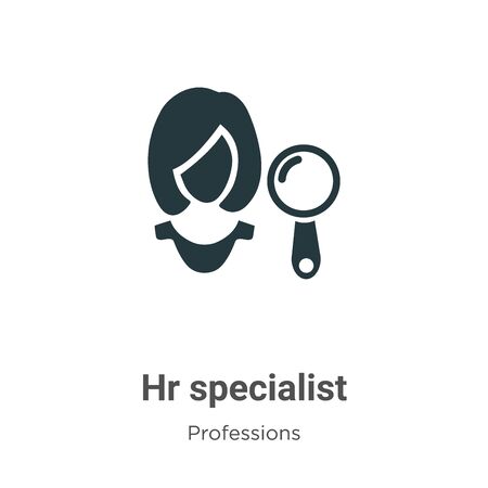 Hr specialist vector icon on white background. Flat vector hr specialist icon symbol sign from modern professions collection for mobile concept and web apps design.のイラスト素材