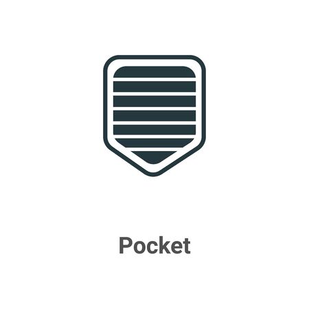 Pocket vector icon on white background. Flat vector pocket icon symbol sign from modern sew collection for mobile concept and web apps design.のイラスト素材