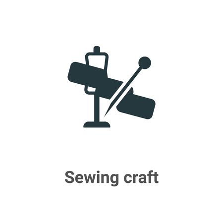 Sewing craft vector icon on white background. Flat vector sewing craft icon symbol sign from modern sew collection for mobile concept and web apps design.のイラスト素材