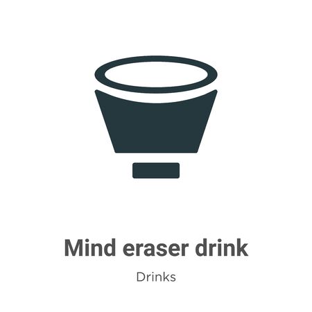 Mind eraser drink vector icon on white background. Flat vector mind eraser drink icon symbol sign from modern drinks collection for mobile concept and web apps design.のイラスト素材