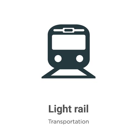 Light rail vector icon on white background. Flat vector light rail icon symbol sign from modern transportation collection for mobile concept and web apps design.のイラスト素材