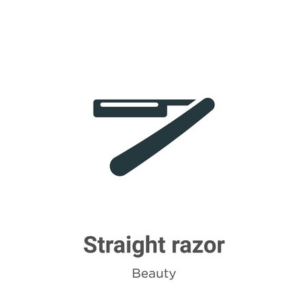 Straight razor vector icon on white background. Flat vector straight razor icon symbol sign from modern beauty collection for mobile concept and web apps design.のイラスト素材