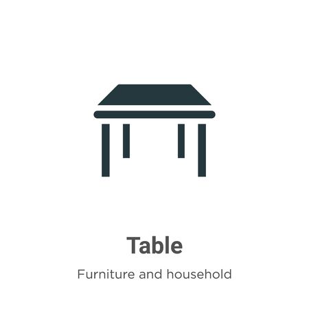 Table vector icon on white background. Flat vector table icon symbol sign from modern furniture and household collection for mobile concept and web apps design.のイラスト素材