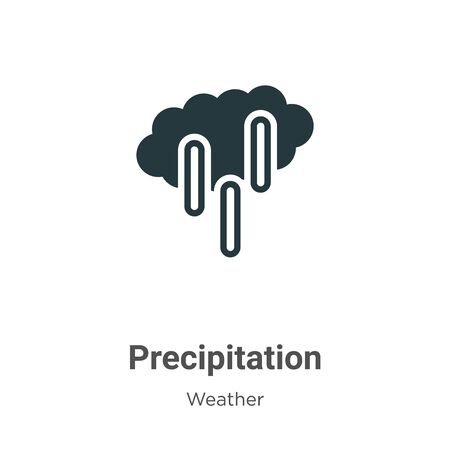 Precipitation vector icon on white background. Flat vector precipitation icon symbol sign from modern weather collection for mobile concept and web apps design.のイラスト素材