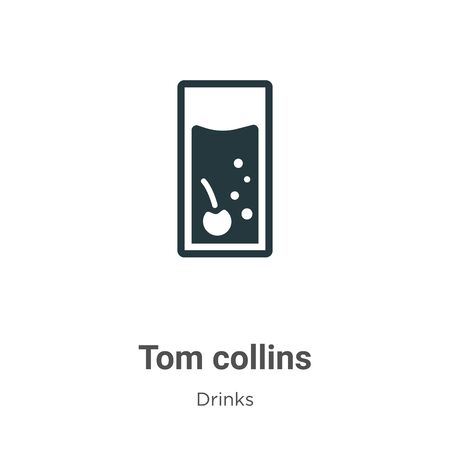 Tom collins vector icon on white background. Flat vector tom collins icon symbol sign from modern drinks collection for mobile concept and web apps design.のイラスト素材