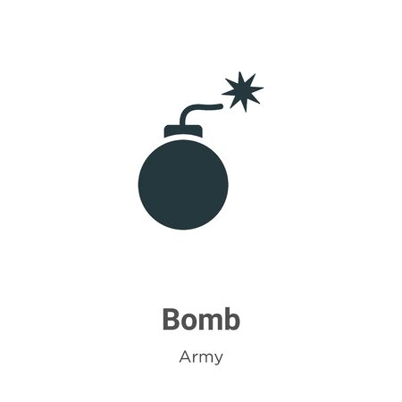 Bomb vector icon on white background. Flat vector bomb icon symbol sign from modern army collection for mobile concept and web apps design.のイラスト素材