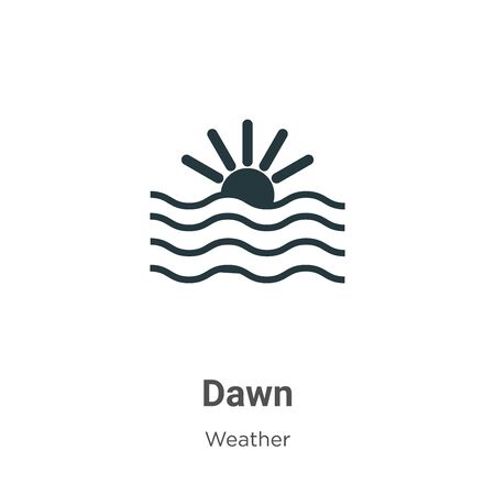 Dawn vector icon on white background. Flat vector dawn icon symbol sign from modern weather collection for mobile concept and web apps design.のイラスト素材