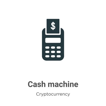 Cash machine vector icon on white background. Flat vector cash machine icon symbol sign from modern cryptocurrency collection for mobile concept and web apps design.のイラスト素材