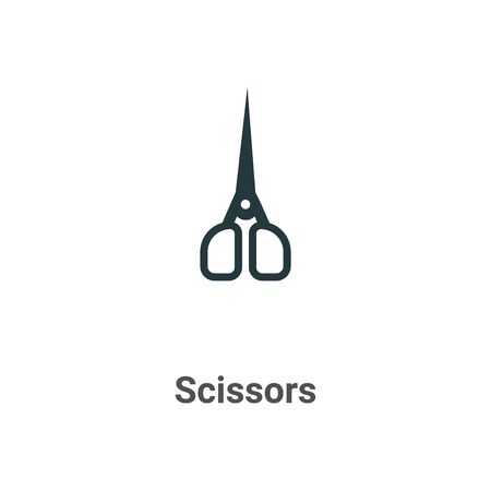 Scissors vector icon on white background. Flat vector scissors icon symbol sign from modern sew collection for mobile concept and web apps design.のイラスト素材