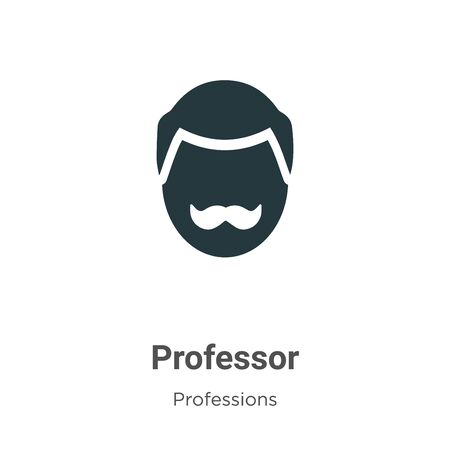 Professor vector icon on white background. Flat vector professor icon symbol sign from modern professions collection for mobile concept and web apps design.のイラスト素材