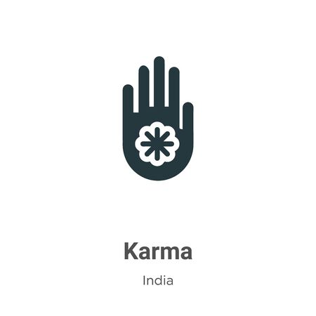 Karma vector icon on white background. Flat vector karma icon symbol sign from modern india collection for mobile concept and web apps design.のイラスト素材