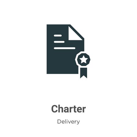Charter vector icon on white background. Flat vector charter icon symbol sign from modern delivery collection for mobile concept and web apps design.のイラスト素材