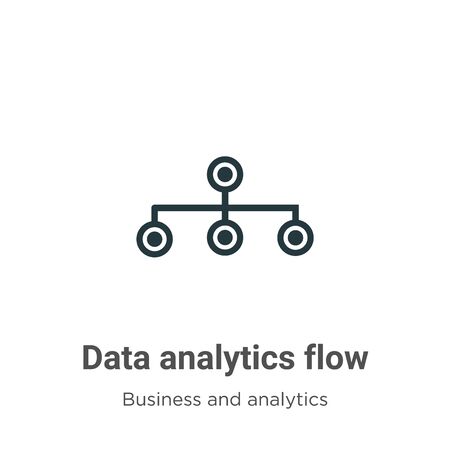 Data analytics flow vector icon on white background. Flat vector data analytics flow icon symbol sign from modern business and analytics collection for mobile concept and web apps design.のイラスト素材