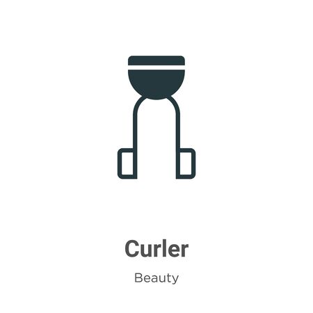 Curler vector icon on white background. Flat vector curler icon symbol sign from modern beauty collection for mobile concept and web apps design.のイラスト素材