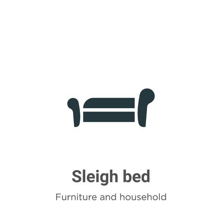 Sleigh bed vector icon on white background. Flat vector sleigh bed icon symbol sign from modern furniture and household collection for mobile concept and web apps design.のイラスト素材