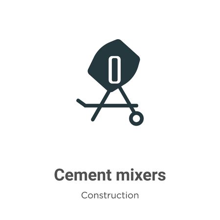 Cement mixers vector icon on white background. Flat vector cement mixers icon symbol sign from modern construction collection for mobile concept and web apps design.のイラスト素材