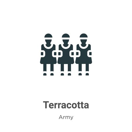 Terracotta vector icon on white background. Flat vector terracotta icon symbol sign from modern army collection for mobile concept and web apps design.のイラスト素材
