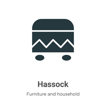 Hassock vector icon on white background. Flat vector hassock icon symbol sign from modern furniture and household collection for mobile concept and web apps design.のイラスト素材