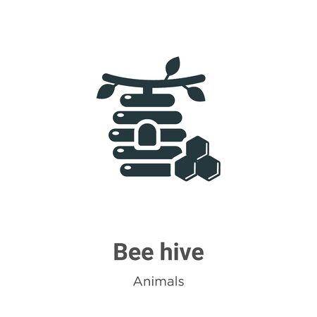 Bee hive vector icon on white background. Flat vector bee hive icon symbol sign from modern animals collection for mobile concept and web apps design.のイラスト素材