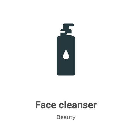 Face cleanser vector icon on white background. Flat vector face cleanser icon symbol sign from modern beauty collection for mobile concept and web apps design.のイラスト素材