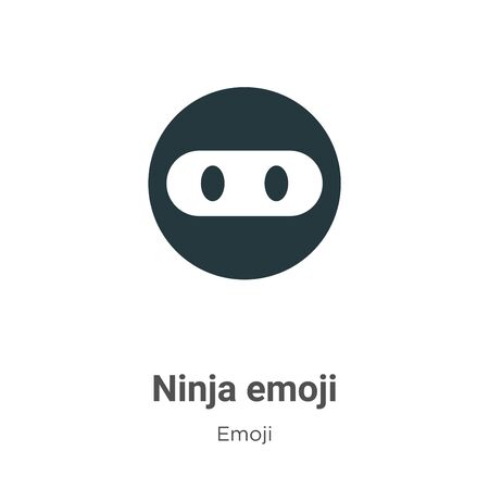 Ninja emoji vector icon on white background. Flat vector ninja emoji icon symbol sign from modern emoji collection for mobile concept and web apps design.のイラスト素材