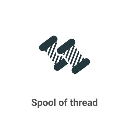 Spool of thread vector icon on white background. Flat vector spool of thread icon symbol sign from modern sew collection for mobile concept and web apps design.のイラスト素材