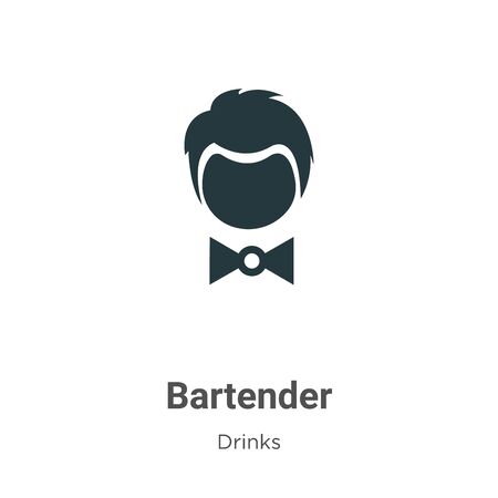 Bartender vector icon on white background. Flat vector bartender icon symbol sign from modern drinks collection for mobile concept and web apps design.のイラスト素材