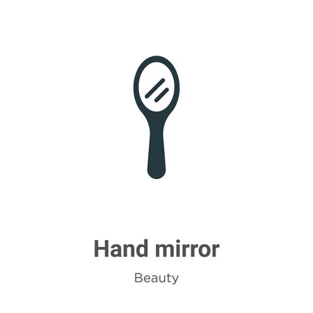 Hand mirror vector icon on white background. Flat vector hand mirror icon symbol sign from modern beauty collection for mobile concept and web apps design.のイラスト素材