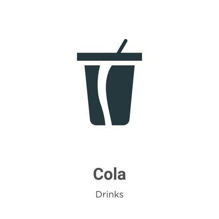 Cola vector icon on white background. Flat vector cola icon symbol sign from modern drinks collection for mobile concept and web apps design.のイラスト素材