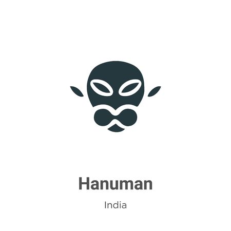 Hanuman vector icon on white background. Flat vector hanuman icon symbol sign from modern india collection for mobile concept and web apps design.のイラスト素材