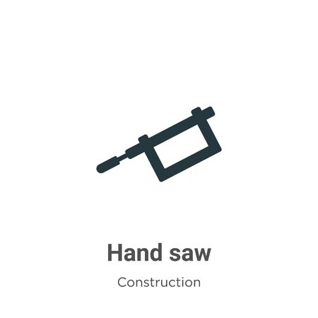 Hand saw vector icon on white background. Flat vector hand saw icon symbol sign from modern construction collection for mobile concept and web apps design.のイラスト素材