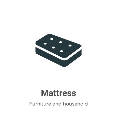 Mattress vector icon on white background. Flat vector mattress icon symbol sign from modern furniture and household collection for mobile concept and web apps design.のイラスト素材