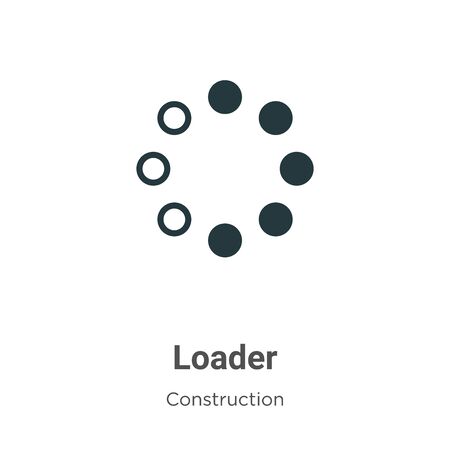 Loader vector icon on white background. Flat vector loader icon symbol sign from modern construction collection for mobile concept and web apps design.のイラスト素材