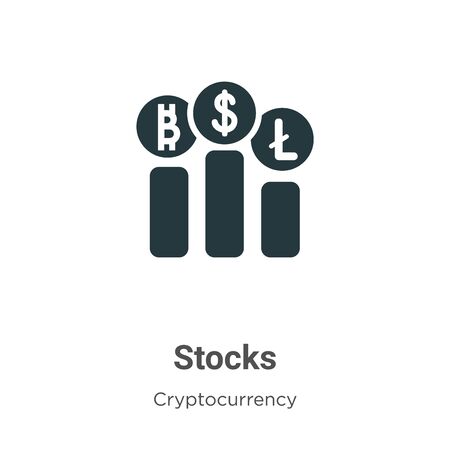 Stocks vector icon on white background. Flat vector stocks icon symbol sign from modern cryptocurrency collection for mobile concept and web apps design.のイラスト素材