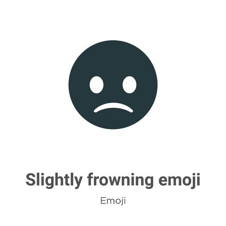 Slightly frowning emoji vector icon on white background. Flat vector slightly frowning emoji icon symbol sign from modern emoji collection for mobile concept and web apps design.のイラスト素材