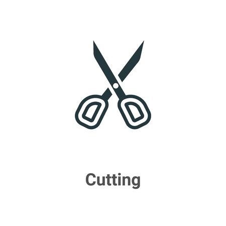 Cutting vector icon on white background. Flat vector cutting icon symbol sign from modern sew collection for mobile concept and web apps design.のイラスト素材