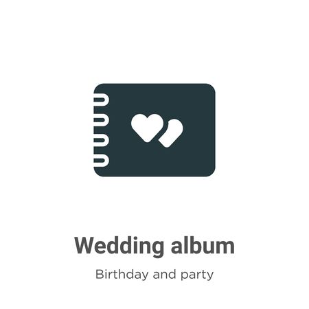 Wedding album vector icon on white background. Flat vector wedding album icon symbol sign from modern birthday and party collection for mobile concept and web apps design.のイラスト素材