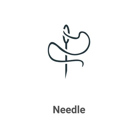 Needle vector icon on white background. Flat vector needle icon symbol sign from modern sew collection for mobile concept and web apps design.のイラスト素材