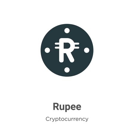 Rupee vector icon on white background. Flat vector rupee icon symbol sign from modern cryptocurrency collection for mobile concept and web apps design.のイラスト素材