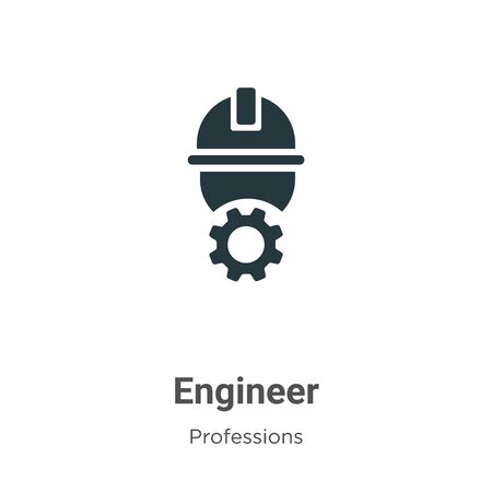 Engineer vector icon on white background. Flat vector engineer icon symbol sign from modern professions collection for mobile concept and web apps design.のイラスト素材