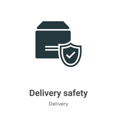 Delivery safety vector icon on white background. Flat vector delivery safety icon symbol sign from modern delivery collection for mobile concept and web apps design.のイラスト素材