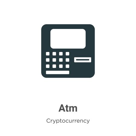 Atm vector icon on white background. Flat vector atm icon symbol sign from modern cryptocurrency collection for mobile concept and web apps design.のイラスト素材
