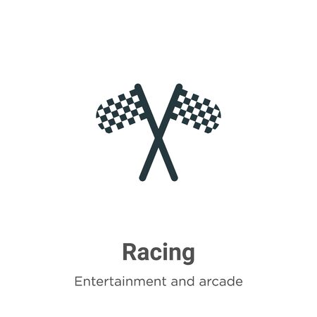 Racing vector icon on white background. Flat vector racing icon symbol sign from modern entertainment and arcade collection for mobile concept and web apps design.のイラスト素材