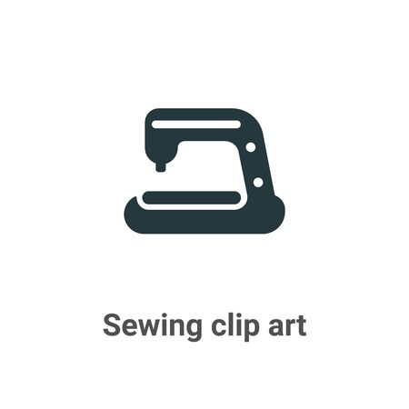 Sewing clip art vector icon on white background. Flat vector sewing clip art icon symbol sign from modern sew collection for mobile concept and web apps design.のイラスト素材