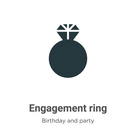 Engagement ring vector icon on white background. Flat vector engagement ring icon symbol sign from modern birthday and party collection for mobile concept and web apps design.のイラスト素材